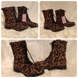 $FINAL SALE$ Leopard Combat Boots